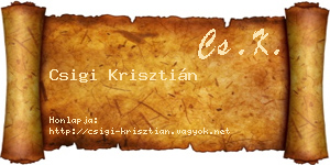 Csigi Krisztián névjegykártya